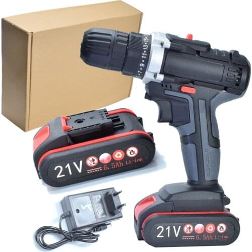 21V Double Speed Electric Drill Cordless Hand Drill Mini Electric Screwdriver Rechargable Lithium Battery Drill