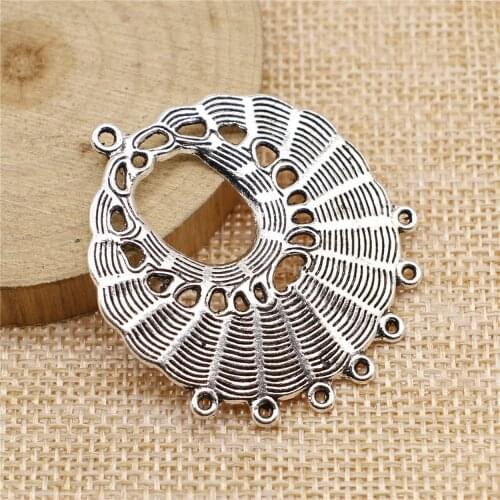 2pcs 40x46mm Connector Charms Pendant For Jewelry Making Findings Tibetan Silver Color Tone
