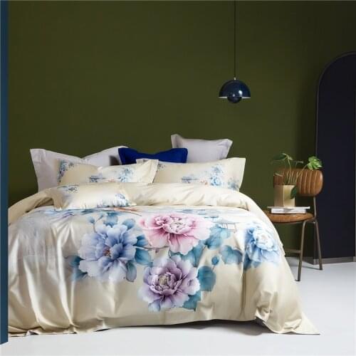 2020 Flowers bedding set King Queen Size Bed Linen 600TC egyptian Cotton Duvet Cover Bed Sheet Set Pillowcases
