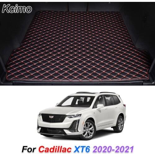 Leather Car Trunk Mat for Cadillac XT6 2020 2021 Rear Trunk Floor Mat Tray Carpet Cargo Liner Car Accessories