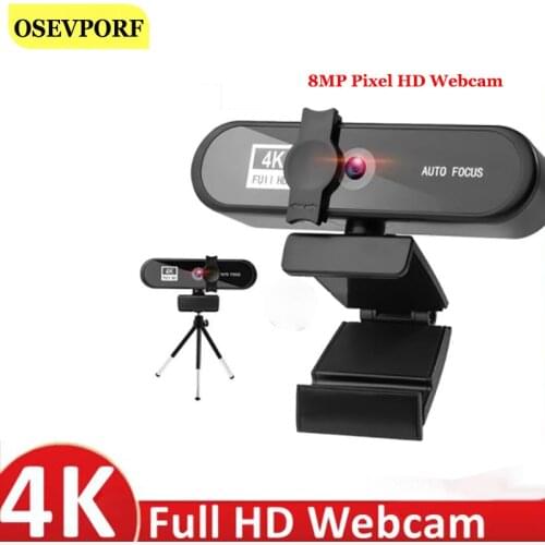 Webcam 4K Full HD 1080P Web Camera Webcam Covers For Laptop Video Record Autofocus Lens 8MP Webcam With Microphone Privacy Cover