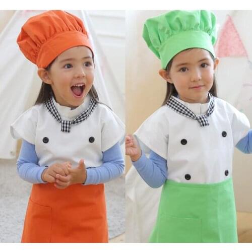 Cooking Paiting Costume Kitchen Apron Mother Kids Parent-Child Apron Hat Avental de Cozinha Divertido Tablier Cuisine Pinafore
