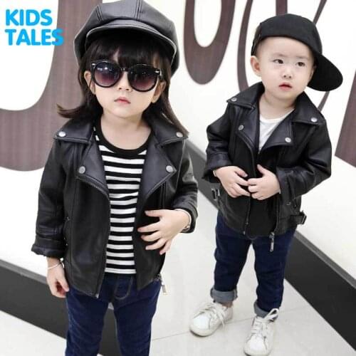 Girls PU Leather Jacket Boys Coats Autumn Spring Clothes 2017 Children Outerwear For Clothing Infant Kids Coat Baby Girl Jackets