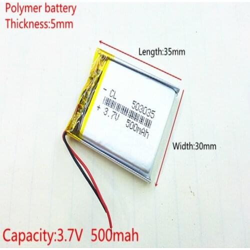 Liter energy battery 3.7V lithium polymer battery 503035 500MAH MP3 MP4 MP5 GPS SD recorder