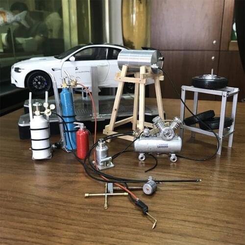 Handmade diecast parts 1:18 car model set Garage decor Repair Shop Scene Accessories Parking Lot Shelf Lift Tire