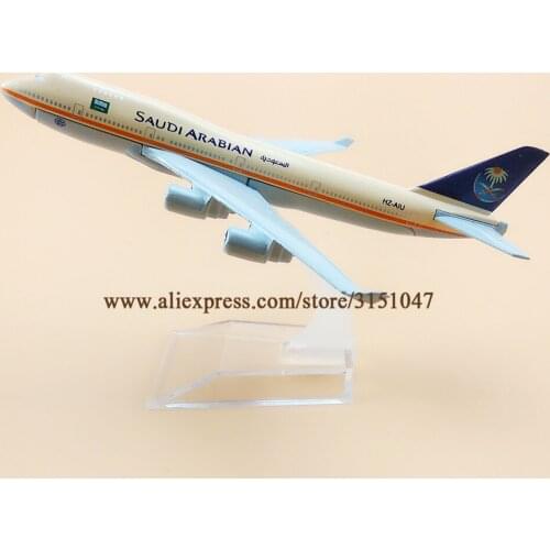 16cm Air SAUDI ARABIAN Boeing 747 B747-400 HZ-AIU Airlines Plane Model Metal Diecast Model Airplane Aircraft Airways Kids Gift