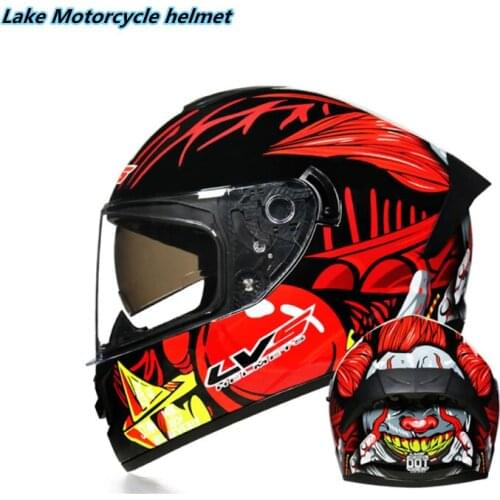 LVS Full Face Motorcycle Helmet Double Lens ABS for Motorcycle Racing,Safety Fashion Helmet