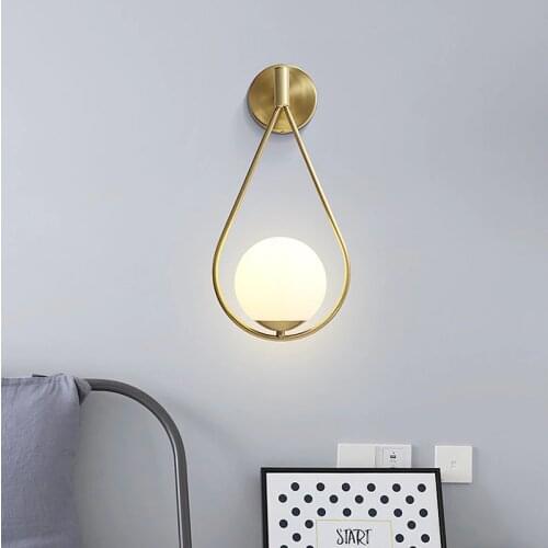 Nordic Copper Wall Lamps Modern Minimalist Wall Light Bathroom Mirror Lights Bedroom Lamp For Living Room Aisle Stairs led Light