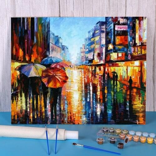 Night Umbrellas Paint By Numbers Kit Acrylic Paints 40*50 Paiting By Numbers Loft Picture For Kids Handicraft Handiwork