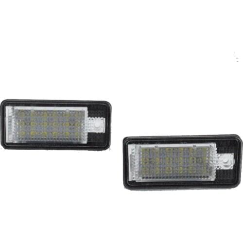 License Plate Light Lamp 18 SMD 2Pcs Full LED Error Free Assembly Replacement Compatible Audi A3 S3 A4 S4 A5 S5 A6 S6 A8 S8 Q7