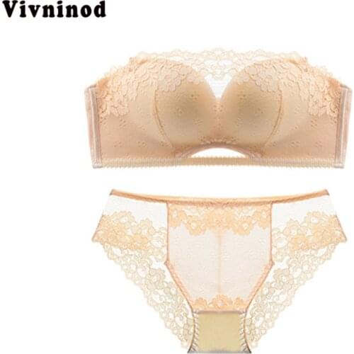 2019 New Sexy Beauty Back Pack Young Girls Lace 1/2 Cup Intimates Small Chest One-Piece Seamless Push Up Women Wireless Bra Sets