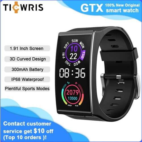 2021 New TICWRIS GTX Men Smart Watch 300mAh Bluetooth Waterproof Blood Pressure Sport Smartwatch Fitness Bracelet For Android