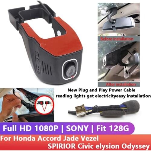 New ! Plug and play Car DVR Wifi dash cam front and rear Full HD 1080P For Honda Accord Jade Vezel SPIRIOR Civic elysion Odyssey