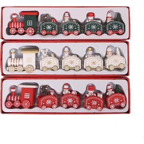 Christmas Ornaments Wooden Train Merry Christmas Decoration Toy Crafts Xmas Nutcracker Santa Claus Gift Natal Noel 2020