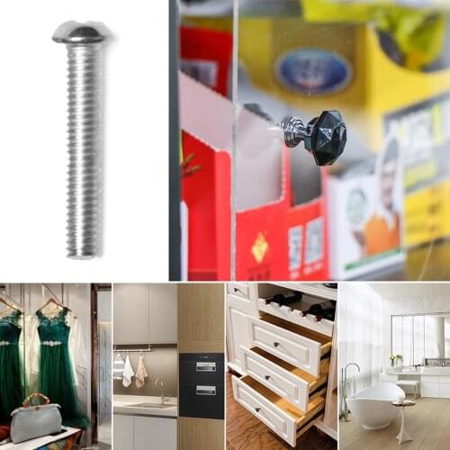 5Pcs/set 30mm Diamond Shape Design Crystal Glass Knobs Cupboard Drawer Pull Kitchen Cabinet Door Wardrobe Handles Hardware