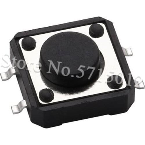 50pcs 4pins high temperature resistance touch switch tact button switch Fretting small key touch on-off 12x12x4.3/5/6/7/8/8.5mm
