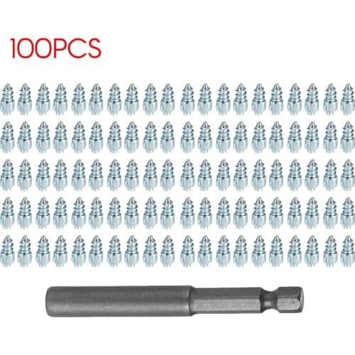 New Model Snow Screw Tire Studs Anti Skid Falling Spikes Wheel Tyres 100PCs With Drill Sleeve for Car Motorcycle Bicycle