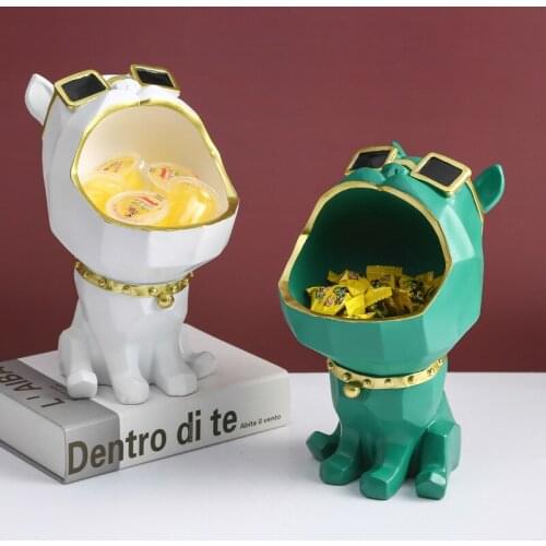 Dog Statue Figurine Big Mouth Dog Storage Box Home Decoration Ornamental Art Sculpture Figurines Home Decor Gift Decorative