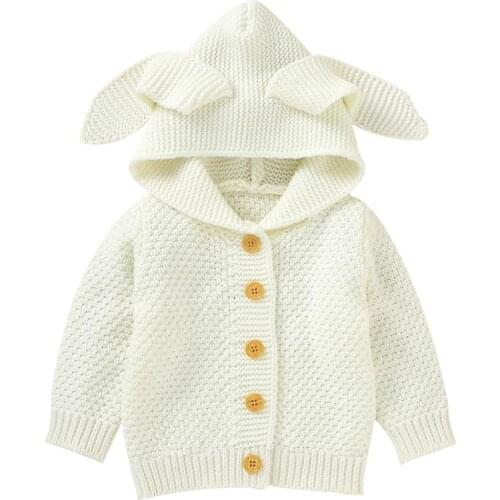 Baby Girls Sweaters Cardigans Autumn Long Sleeve Kids Boys Knitted Jackets With Hood Winter Warm Toddler Infant Knitwear Costume
