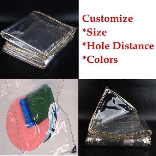 Thickness 0.35mm Transparent PVC Tarpaulin Rainproof Cloth Garden Courtyard Truck Car Canvas Cover Waterproof Sunshade Cloth