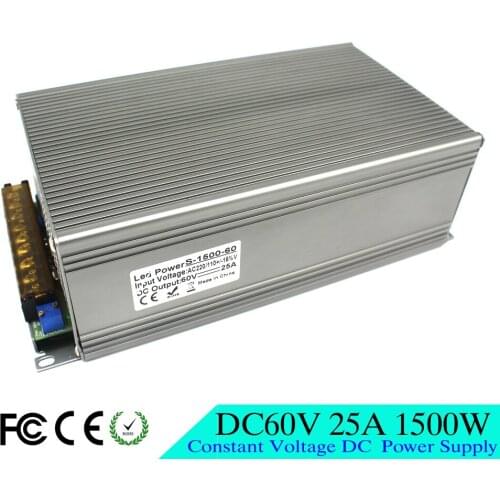 Universal DC60V Power Supply Switching 25A 1500W Driver Transformers 110V 220V AC to DC 60V SMPS CNC CCTV Stepper DIY 3D Printer