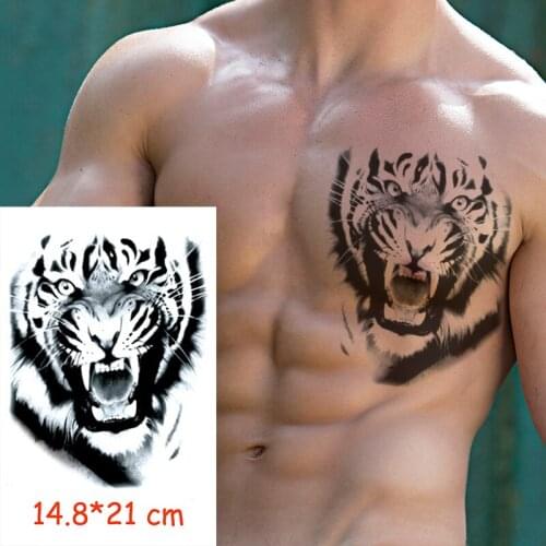 Waterproof Temporary Tattoo Sticker tiger big cat animal tatoo water transfer fake tattoos flash tatto Woman Man kid 14.8*21 cm