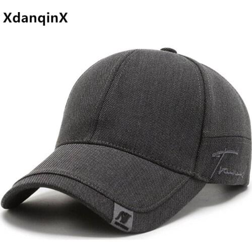 XdanqinX New Spring Cotton Baseball Caps For Men Snapback Cap ins Trend Casual Sports Cap Adjustable Size Black Hat Tongue Cap