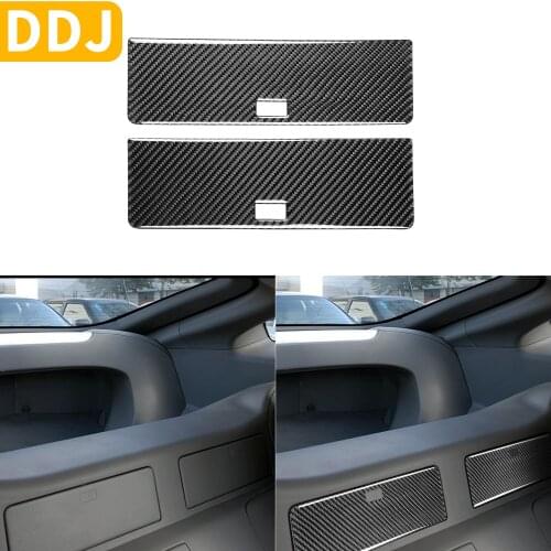 For Nissan 350Z Z33 2003-2009 Rear Storage Door panel Carbon Fiber Sticker Back Glove Box Trim Cover Modified Car Accessories