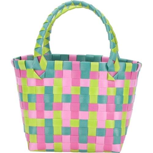 1Pc Colorful Basket Female Summer Beach Bag Mini Storage Holder