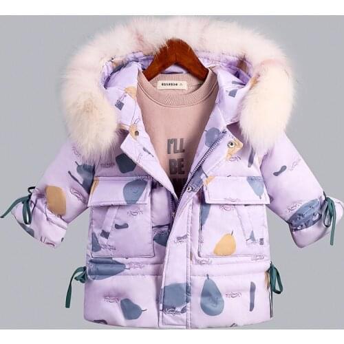 Winter Children Zipper Jacket Thicken Warm Parka For Girl 90% White Duck Down Hoodie Children Clothing Snow Wear Kids Outerwear
