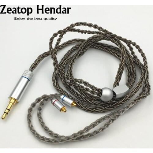 1Pcs Upgraded Earphone 8 Cores Cable 3.5mm 3Pole Copper Single Crystal Super Soft Wire for MMCX UE Balanced DIY Connector