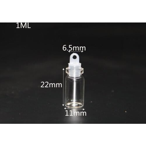 10pcs/lot 1ml 2ml Wish Bottles Tiny Empty Clear Cork Plastic Stopper Glass Bottles Vials Wedding Holiday Decor Christmas Gifts