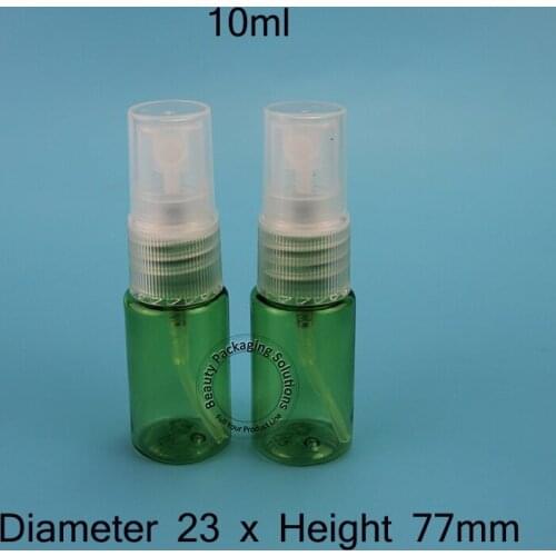 100pcs/Lot Promotion 10ml Perfume Bottles Transparent Cap Empty Small Cosmetic Spray Jar Refillable Plastic Packaging Mini Vials