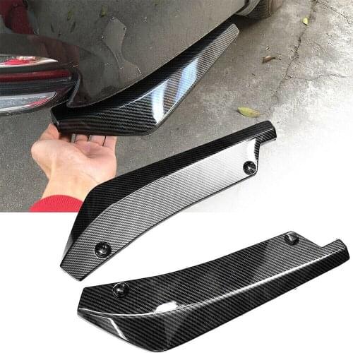 2pcs Car Tuning Carbon Fiber Rear Bumper Fin Canard Splitter Diffuser Spoiler Lip Universal Exterior Parts Car Accessories