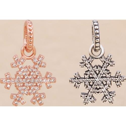 2020 New Free Shipping 925 Sterling Silver Snowflower Dangle Charms Fit Original Bracelet For Women DIY Jewelry S925 Beads