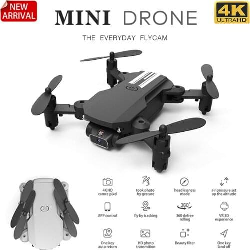 2021 LS Mini Drone 4K HD Camera WiFi Fpv Air Pressure Altitude Hold Black and Gray Foldable Quadcopter RC Dron Toy