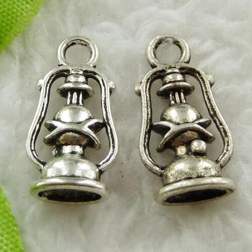 280 pieces antique silver barn lantern charms 20x10mm #1607