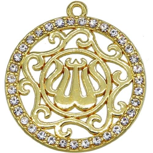 3pcs Silver Plated Crystal Allah Connector for Jewelry Making necklace Accessories Findings DIY 30*33*2mm 3pcs/lot