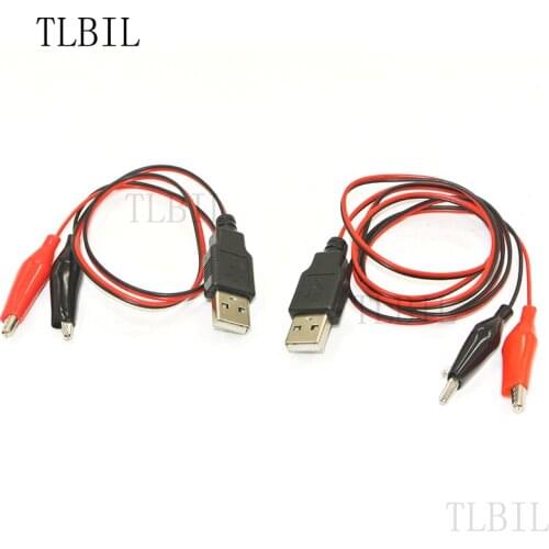 5 set Dual Crocodile Alligator Clips Wire Test Lead Red+Black