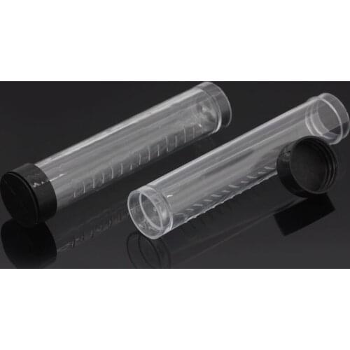 5Pcs Plastic Clear Cylinder Storage Boxes Beads Display Container Powder Liquid Carrying Case 10.6x2.4cm