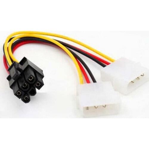50pcs Computer Graphics Power Cord Adapter Dual 4PIN to 6PIN 6P to 4P Cable Connector Computer Graphics Card Power Supply Line