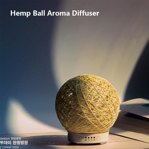 Aroma Scent Hemp Ball Aroma Diffuser for Essential Oils Aromatherapy Diffuser Ultrasonic Air Humidifier for Home Bedroom Kids