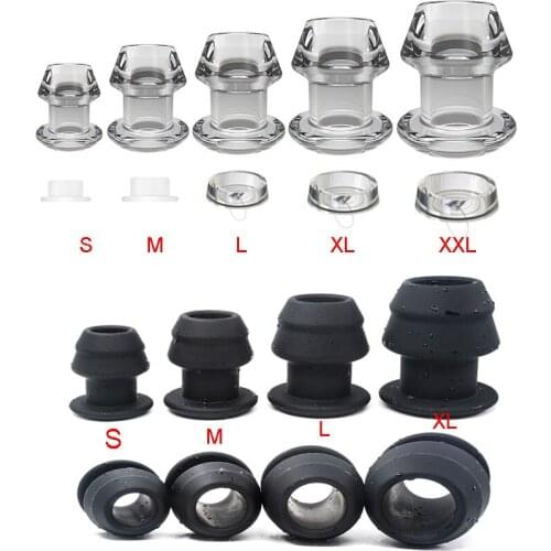 BDSM Huge Dildo Butt Plug Enema Shower Hollow Anal Plug Dilator Prostate Massager SM Anus Speculum With Stopper Inserts Sex Toy