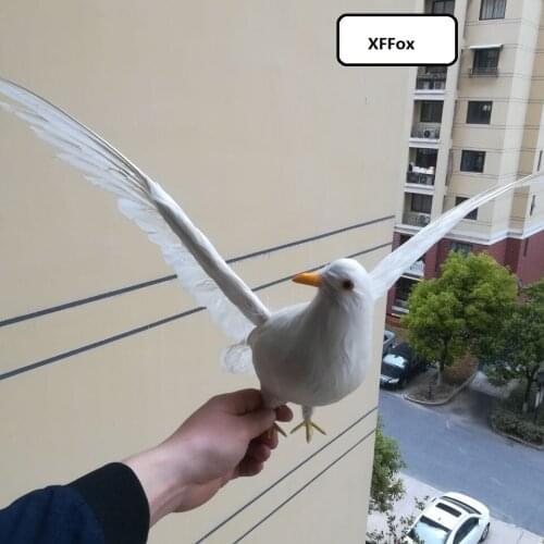 Big simulation white dove model foam&feather real life wings pigeons bird toy gift about 45x70cm xf2012