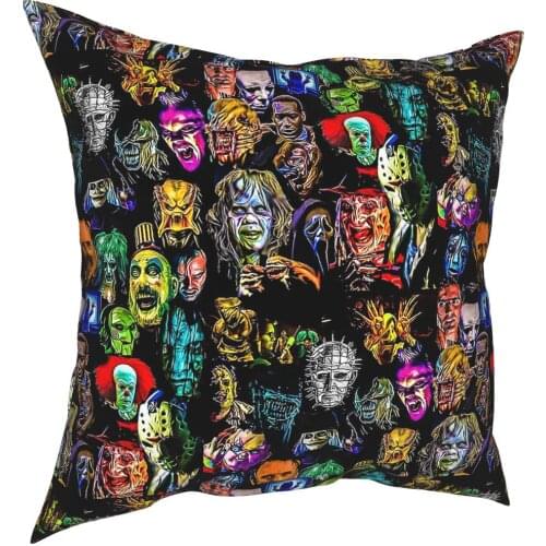 Horror Film Baddies Legends Pillowcase Soft Polyester Cushion Cover Gift Chucky Jason Pillow Case Cover Home Zipper 45X45cm