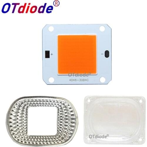 1set Chip+Lens Reflector 50W 12V/32V Cold white Warm White Natural White Full Spectrum 10000K 20000K 30000K For LED Flood Light