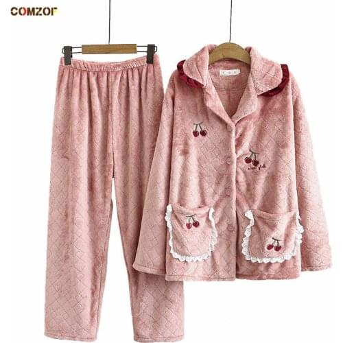 Женские фланелевые пижамы COMZOF China At AliExpress