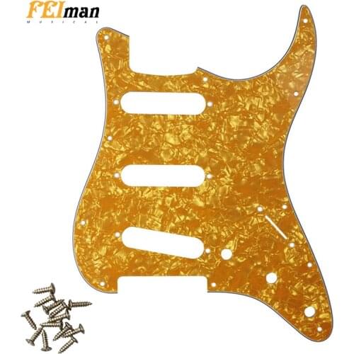 Pleroo Guitar parts Strat guitarra Pickguard with 11 Screws for Fender 62' Stratocaster Standard SSS ST guitar Scratch Plate