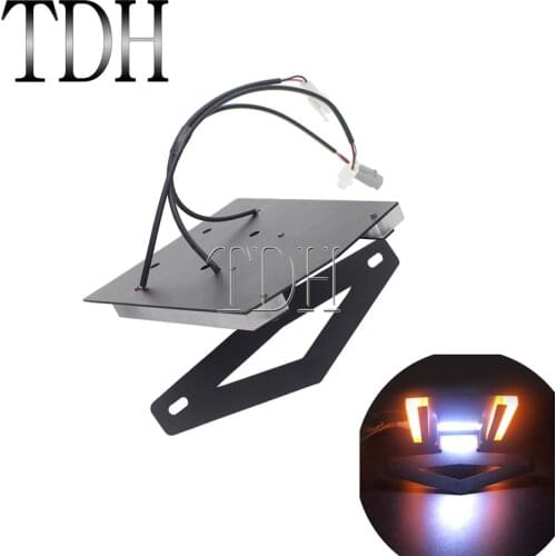 For KAWASAKI NINJA H2 H2R 2015-2019 CNC Rear Fender Eliminator Kit LED License Plate Light Turn Signal Licence Frame Bracket