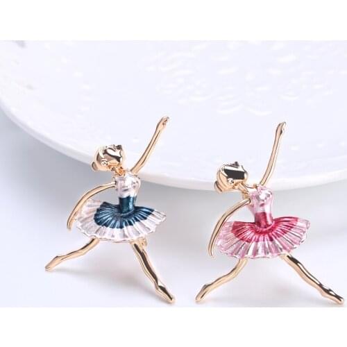 Sweet Dancing Girl Fairy Style Brooches for Women Enamel Brooch Pins Jewelry Accessories